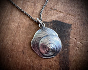moon snail spiral necklace pendant in sterling silver