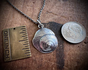 moon snail spiral necklace pendant in sterling silver