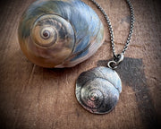 moon snail spiral necklace pendant in sterling silver