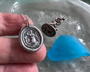 mermaid wax seal necklace - wax seal jewelry