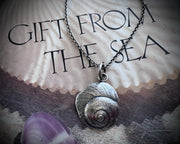 moon snail spiral necklace pendant in sterling silver