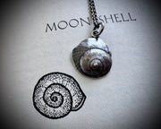 moon snail spiral necklace pendant in sterling silver