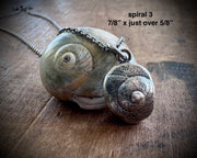 moon snail spiral necklace pendants in sterling silver