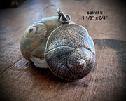 moon snail spiral necklace pendants in sterling silver