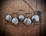 moon snail spiral necklace pendants in sterling silver