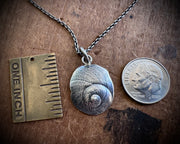 moon snail spiral necklace pendants in sterling silver
