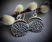 spider web dangle earrings - interesting wax seal jewelry