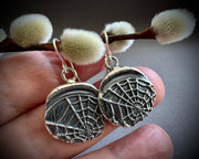 spider web dangle earrings - interesting wax seal jewelry