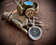 flower wax seal necklace - wax seal jewelry