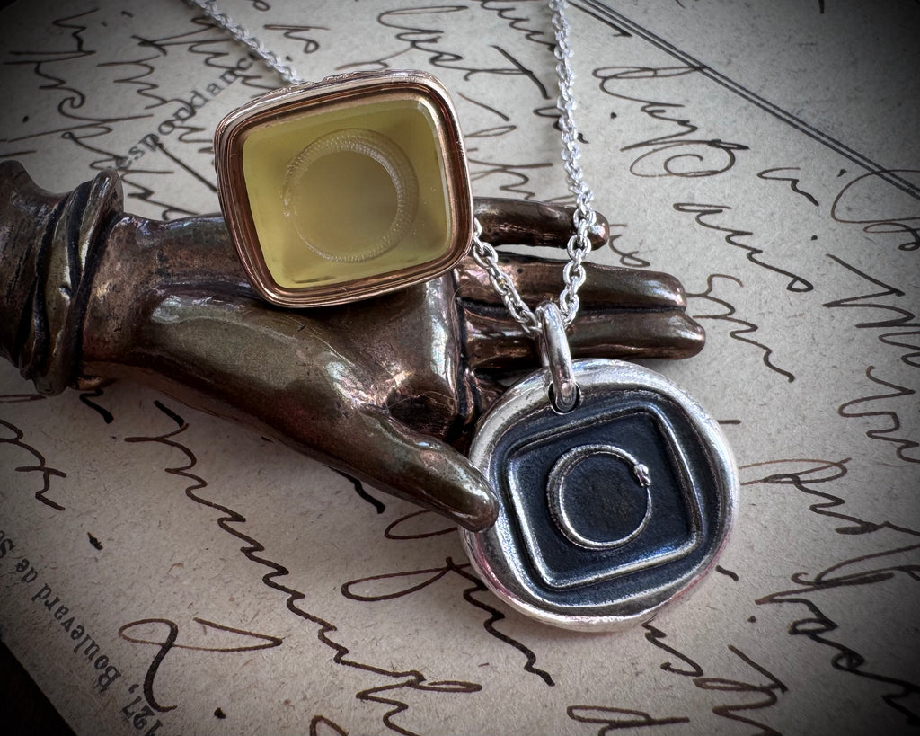 ouroboros wax seal necklace - infinity - wax seal jewelry
