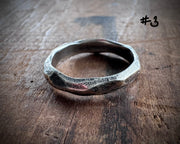 faceted silver ring sand cast jewelry