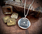 sailboat wax seal necklace - SE TI PERDO SON PERDUTA - if I lose you I am lost