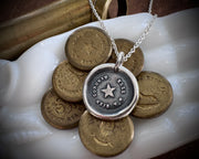 star wax seal necklace - she guides me well - guidance, truth, hope