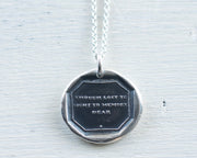though lost to sight wax seal necklace