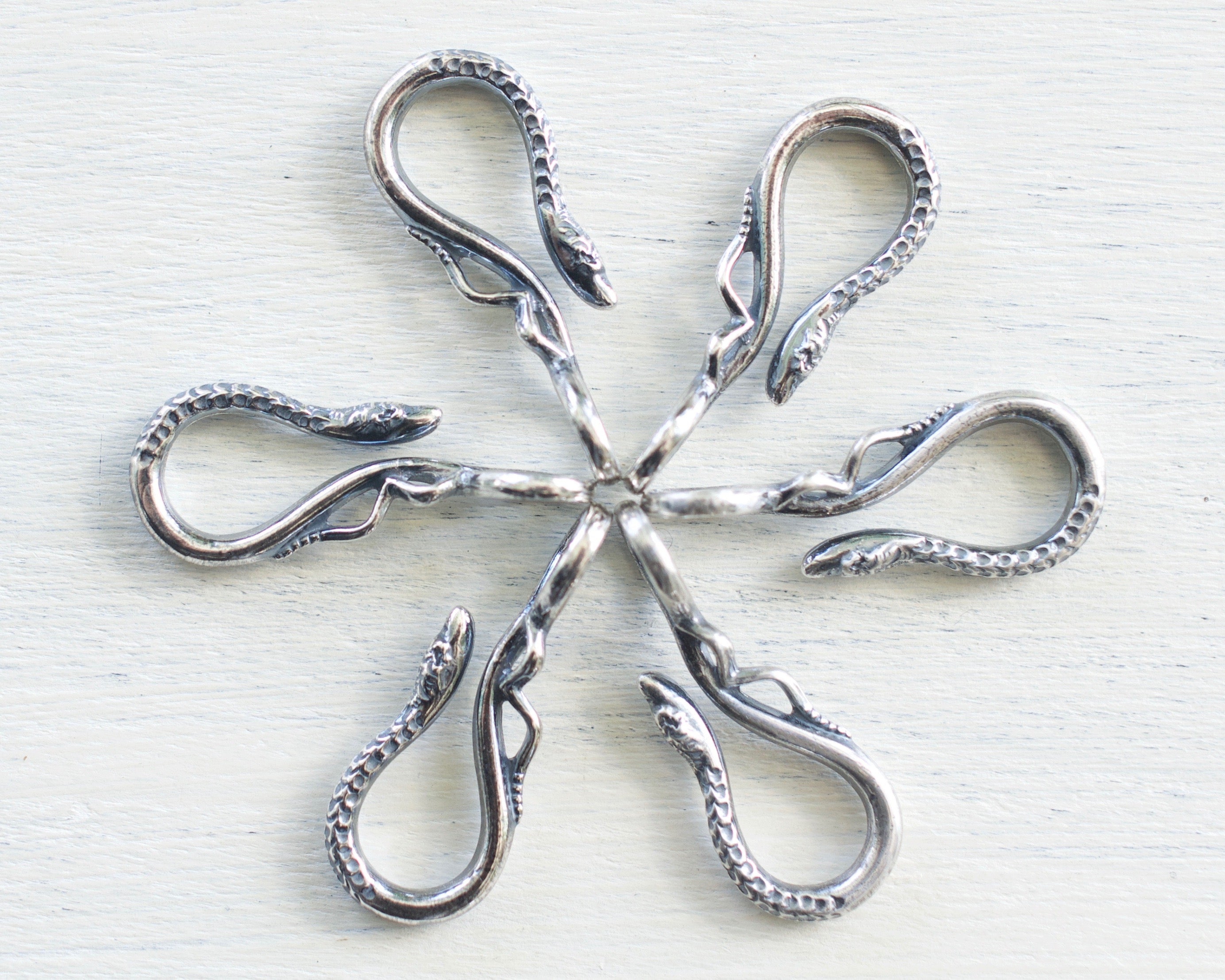 jewelry hook - silver or gold serpent hook - snake hook - charm holder