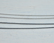 necklace chain - sterling silver cable chain - 16", 18", 20", 24"