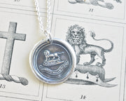lion wax seal necklace