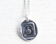 pocket watch wax seal necklace - time will unite us - wax seal jewelry