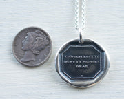 though lost to sight wax seal necklace - mourning jewelry