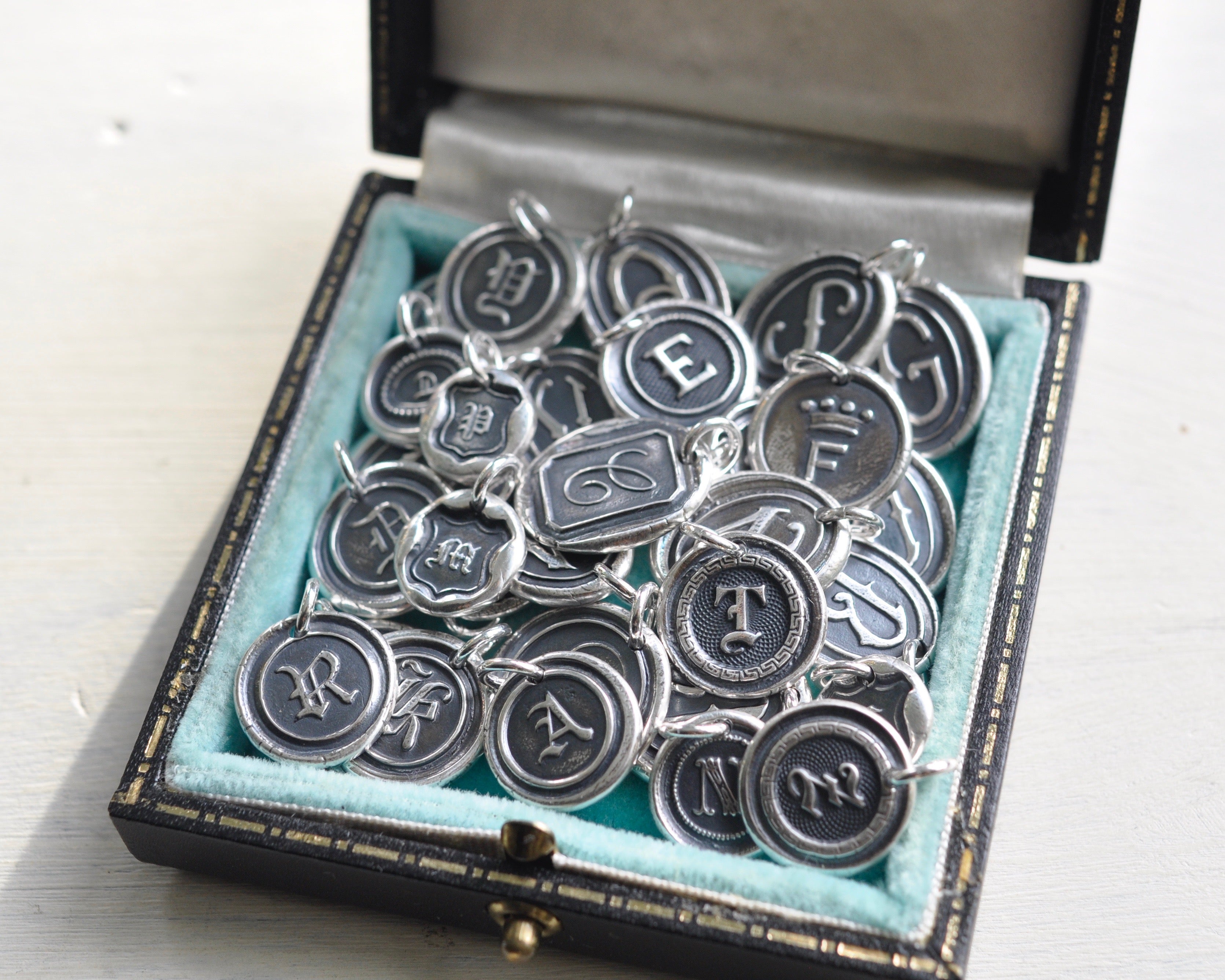 letter initial wax seal necklace charm wax seal jewelry