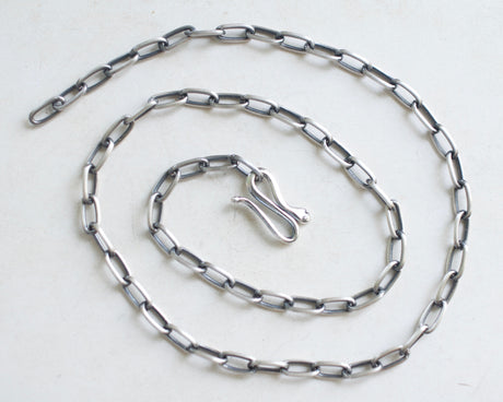 oxidized sterling silver chain