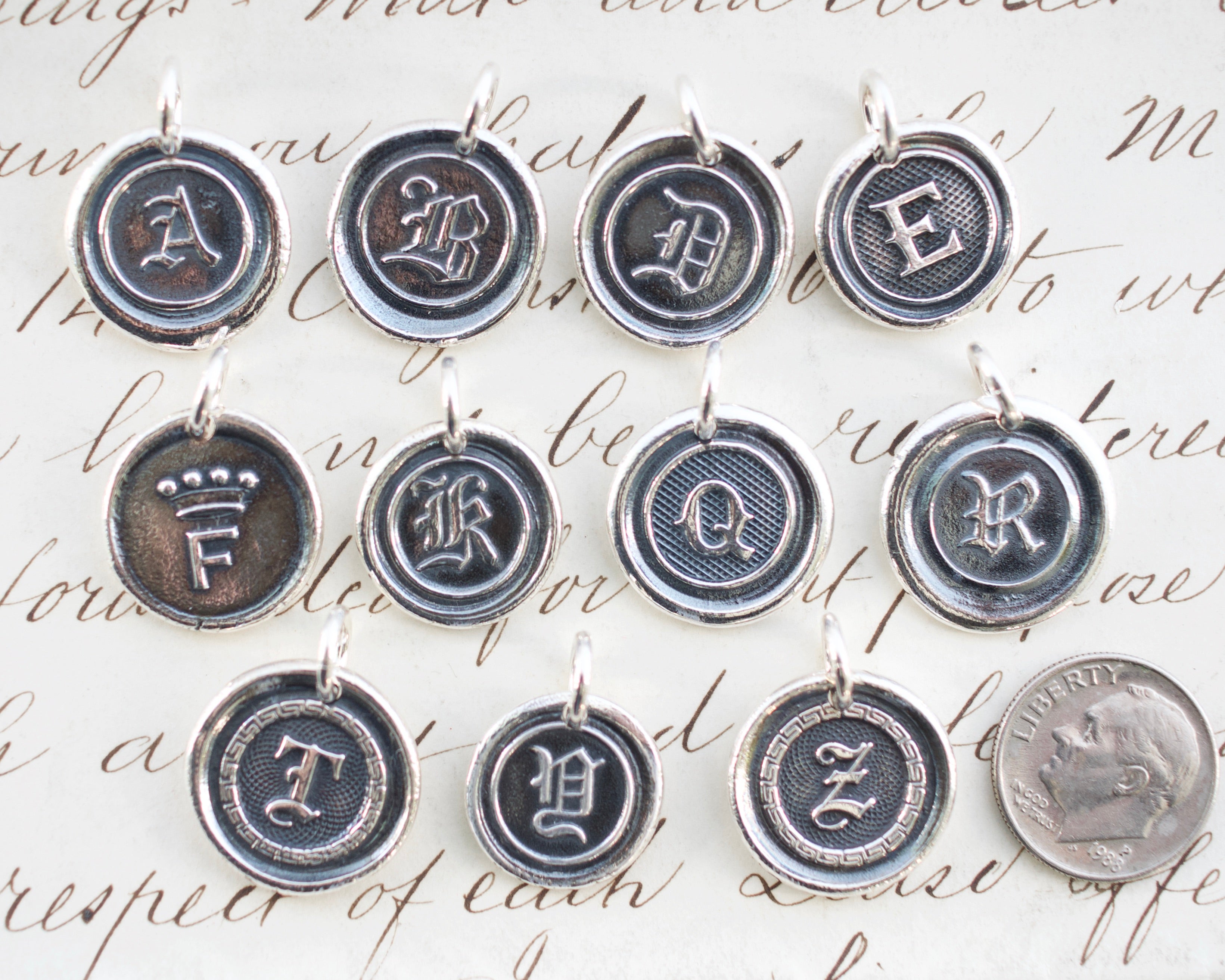 Simple Elegance Jewelry - Wax Stamped Style Letter Charms
