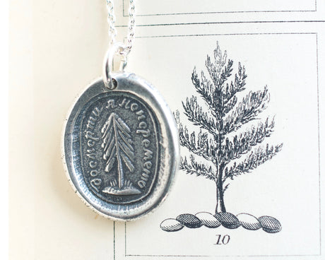 evergreen wax seal necklace