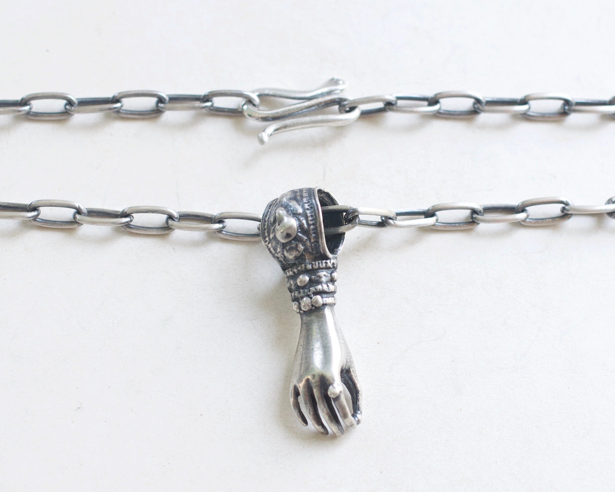 Sterling Silver Hand Necklace