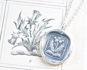 scottish thistle wax seal necklace