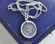 anchor and winged heart wax seal pendant