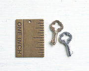 skeleton key - tiny silver or bronze gothic quatrefoil key