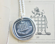 portcullis wax seal necklace