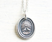 two turtle doves wax seal necklace