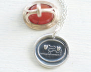 heart wax seal necklace