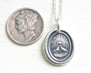 two turtle doves wax seal pendant