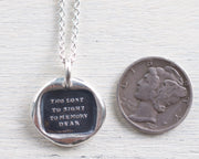 tho lost to sight wax seal necklace