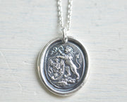 lion wax seal necklace