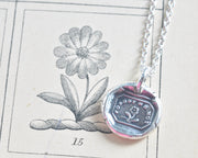 flowers wax seal necklace
