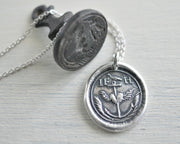 anchor and winged heart wax seal jewelry