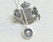 God Save the Queen wax seal pendant