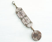 antique watch fob panel chain
