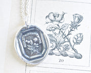 scottish thistle and rose wax seal necklace