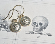 14k gold skull earrings
