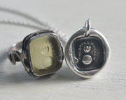 two hearts wax seal necklace