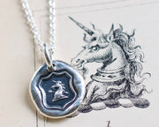 unicorn wax seal necklace