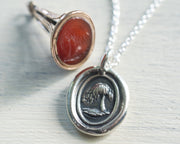 weeping willow tree wax seal jewelry
