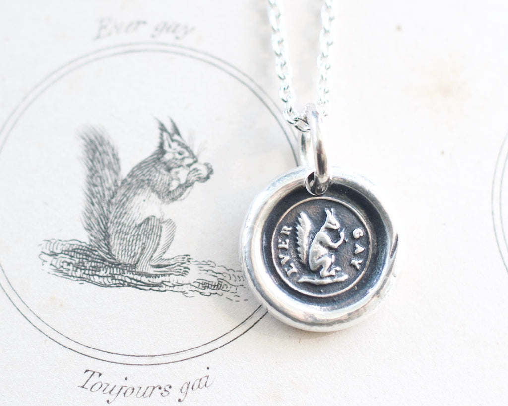 squirrel wax seal necklace - ever gay - wax seal jewelry