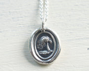 weeping willow tree wax seal necklace