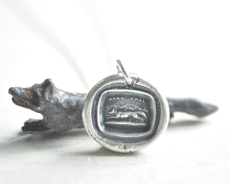 fox wax seal necklace