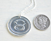 snake wax seal necklace